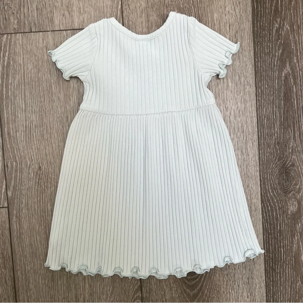 OLD NAVY RIBBED SHORT SLEEVE DRESS LIGHT BLUE 18-24MO